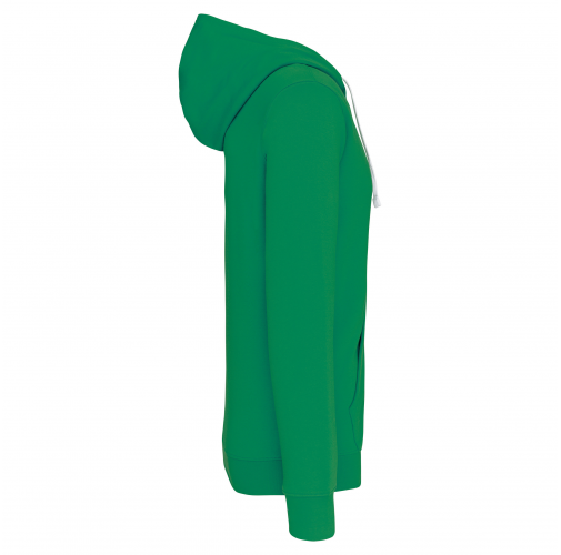 light kelly green / white Sudadera capucha y cremallera contrastada