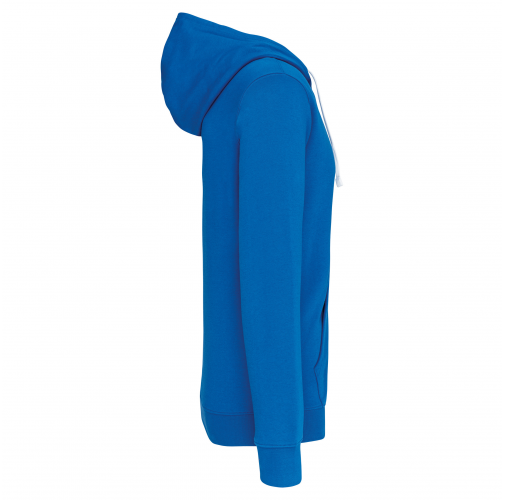 light royal blue / white Sudadera capucha y cremallera contrastada