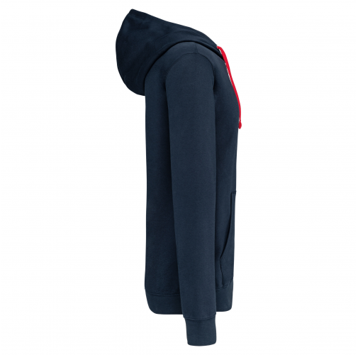 navy / red Sudadera capucha y cremallera contrastada
