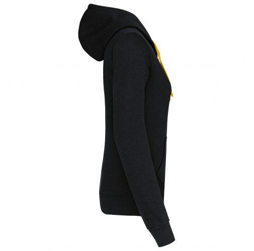 black / yellow Sudadera capucha y cremallera contrastada mujer
