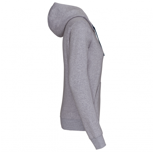 oxford grey / navy Sudadera capucha y cremallera contrastada mujer