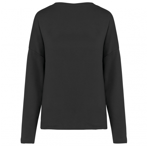 black Sudadera holgada de mujer