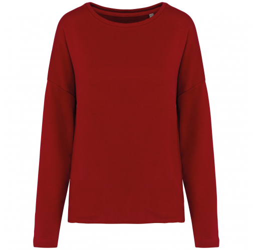 hibiscus red Sudadera holgada de mujer