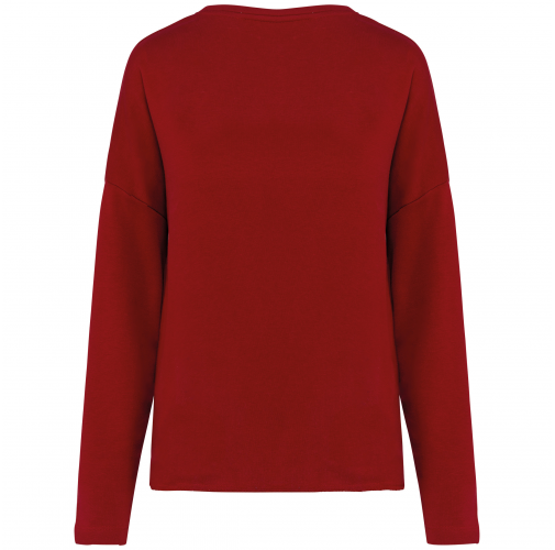 hibiscus red Sudadera holgada de mujer