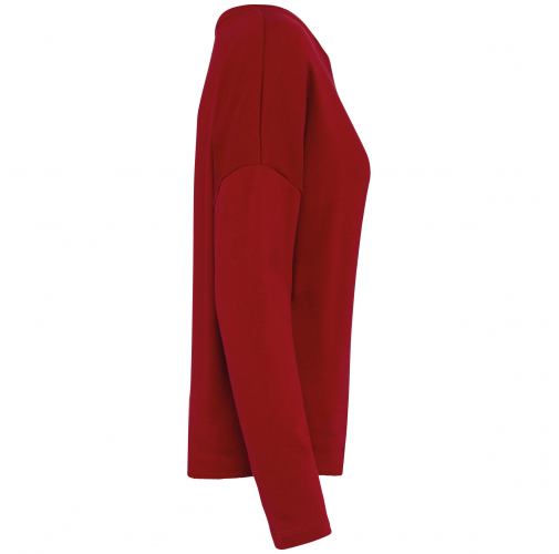hibiscus red Sudadera holgada de mujer