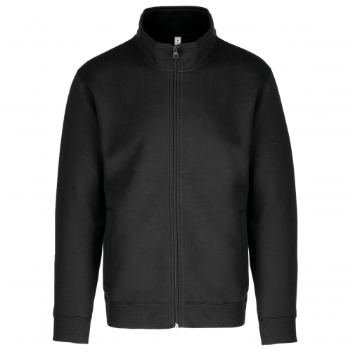black Chaqueta de felpa con cremallera