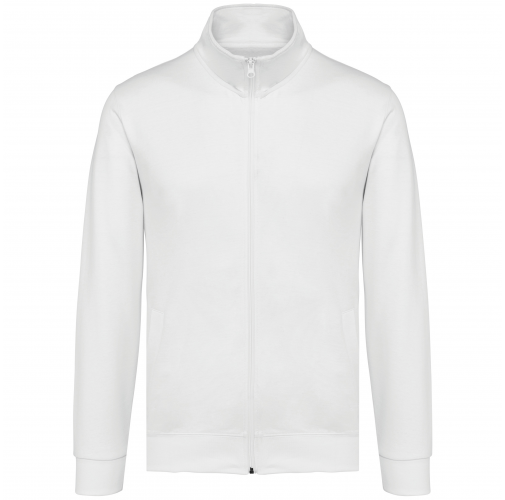 white Chaqueta de felpa con cremallera