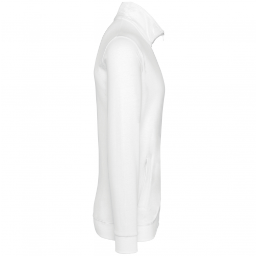 white Chaqueta de felpa con cremallera