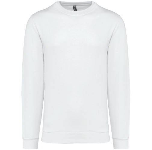 white Sudadera cuello redondo
