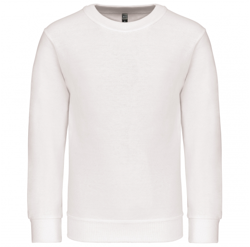 white Sudadera cuello redondo niños
