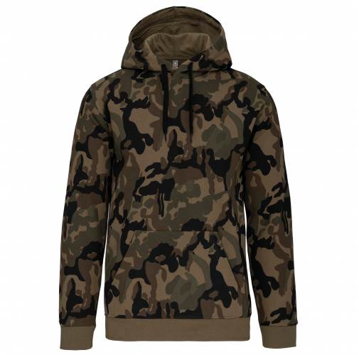 olive camouflage Sudadera con capucha de hombre