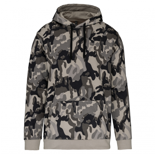 grey camouflage Sudadera con capucha de hombre