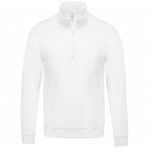white Sudadera 1/4 Cremallera