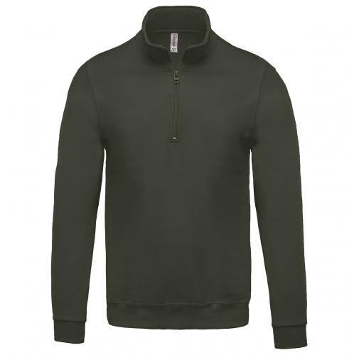dark khaki Sudadera 1/4 Cremallera