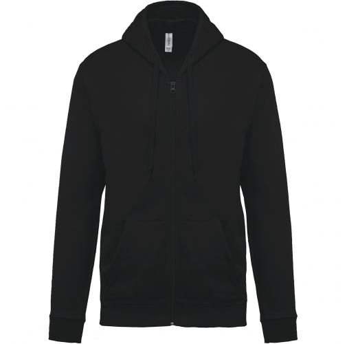 black Sudadera capucha y cremallera unisex