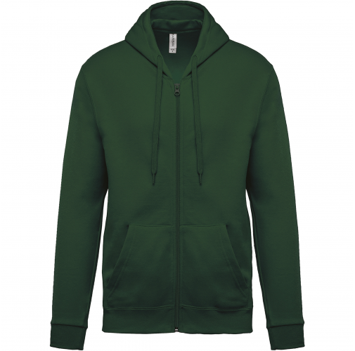 forest green Sudadera capucha y cremallera unisex
