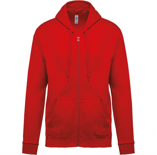 red Sudadera capucha y cremallera unisex