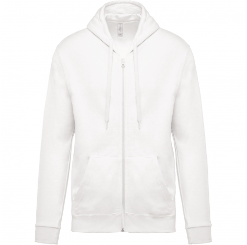 white Sudadera capucha y cremallera unisex