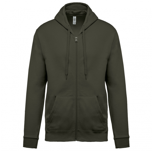 dark khaki Sudadera capucha y cremallera unisex