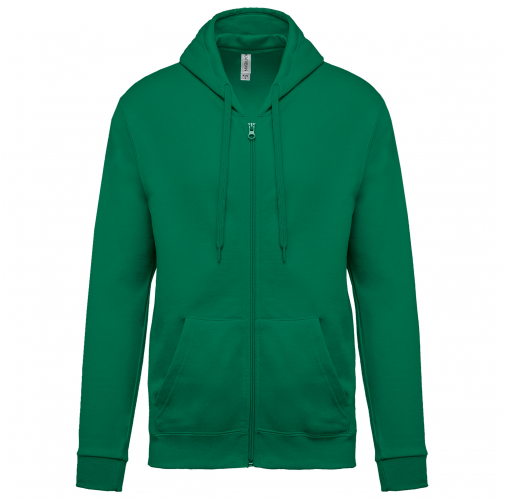 kelly green Sudadera capucha y cremallera unisex