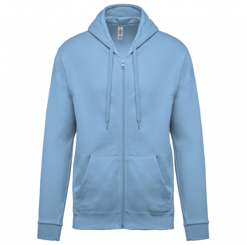 sky blue Sudadera capucha y cremallera unisex