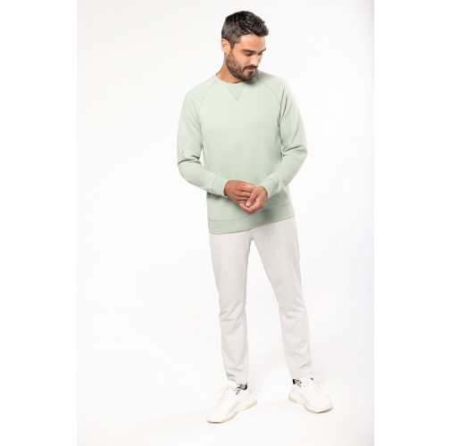Sudadera algodón orgánico con cuello redondo y mangas raglán