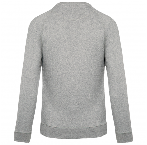 grey heather Sudadera algodón orgánico con cuello redondo y mangas raglán