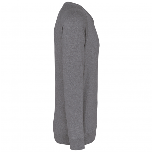 grey heather Sudadera algodón orgánico con cuello redondo y mangas raglán