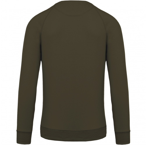 mossy green Sudadera algodón orgánico con cuello redondo y mangas raglán