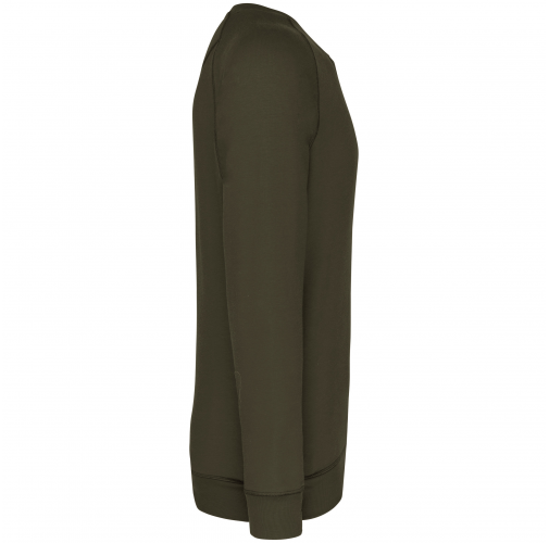 mossy green Sudadera algodón orgánico con cuello redondo y mangas raglán