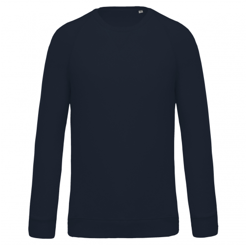 navy Sudadera algodón orgánico con cuello redondo y mangas raglán