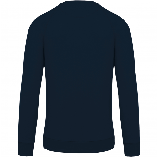 navy Sudadera algodón orgánico con cuello redondo y mangas raglán