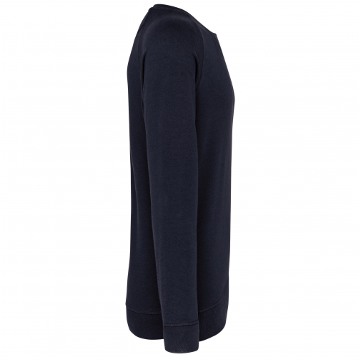 navy Sudadera algodón orgánico con cuello redondo y mangas raglán