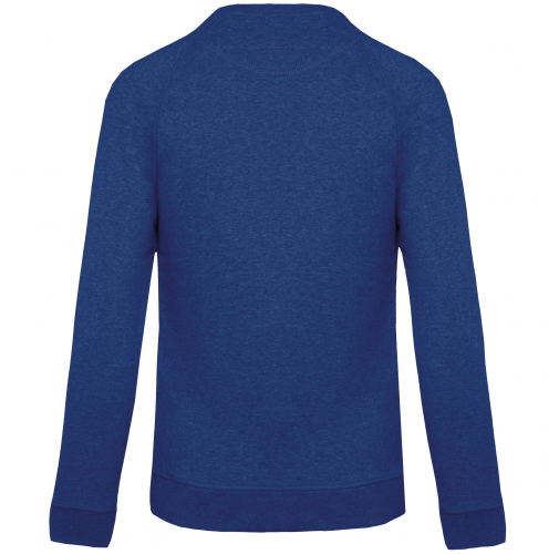 ocean blue heather Sudadera algodón orgánico con cuello redondo y mangas raglán