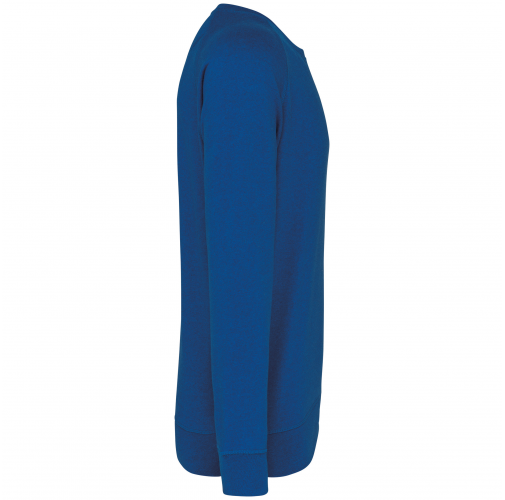 ocean blue heather Sudadera algodón orgánico con cuello redondo y mangas raglán