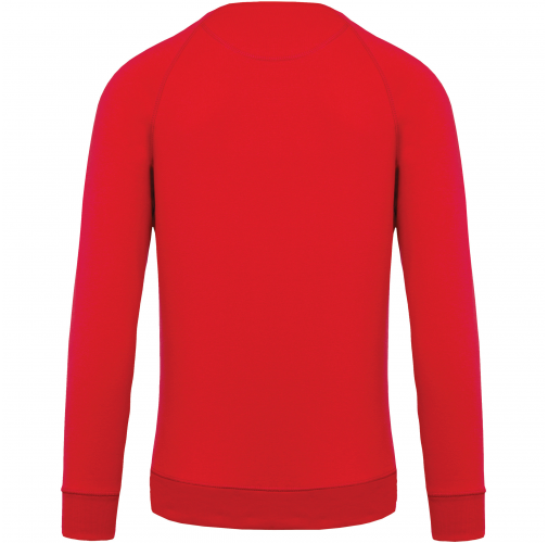 red Sudadera algodón orgánico con cuello redondo y mangas raglán
