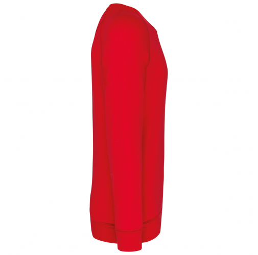 red Sudadera algodón orgánico con cuello redondo y mangas raglán