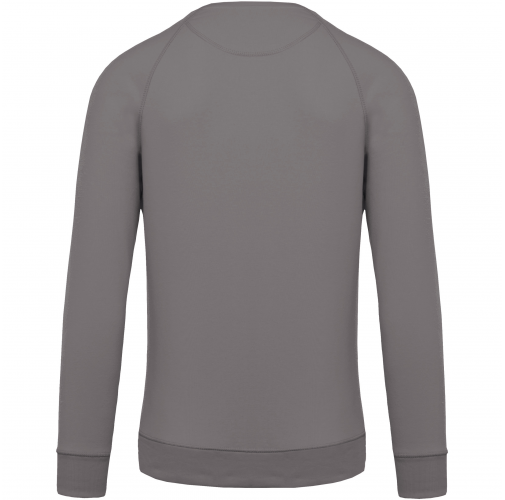 storm grey Sudadera algodón orgánico con cuello redondo y mangas raglán