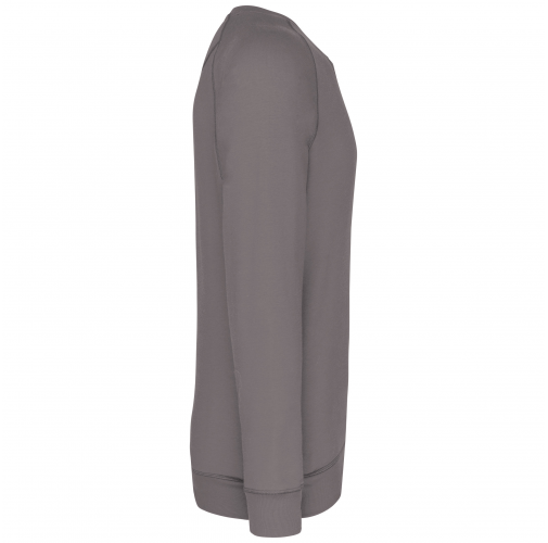 storm grey Sudadera algodón orgánico con cuello redondo y mangas raglán