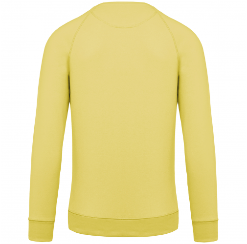 lemon yellow Sudadera algodón orgánico con cuello redondo y mangas raglán