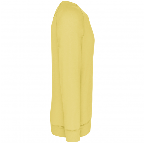 lemon yellow Sudadera algodón orgánico con cuello redondo y mangas raglán