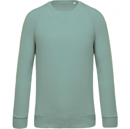 sage Sudadera algodón orgánico con cuello redondo y mangas raglán