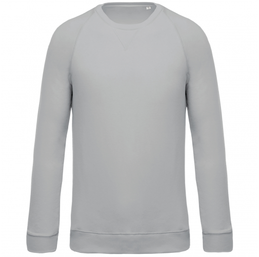 snow grey Sudadera algodón orgánico con cuello redondo y mangas raglán