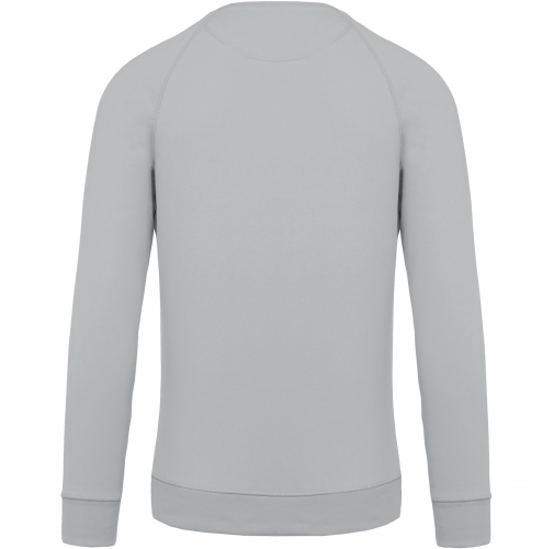 snow grey Sudadera algodón orgánico con cuello redondo y mangas raglán