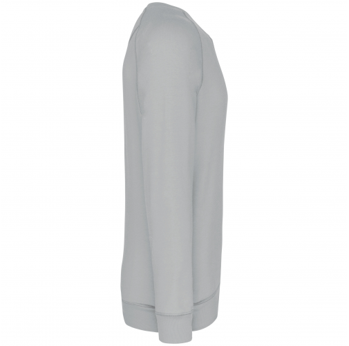 snow grey Sudadera algodón orgánico con cuello redondo y mangas raglán