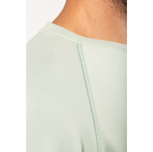 Sudadera algodón orgánico con cuello redondo y mangas raglán