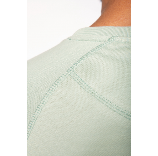 Sudadera algodón orgánico con cuello redondo y mangas raglán