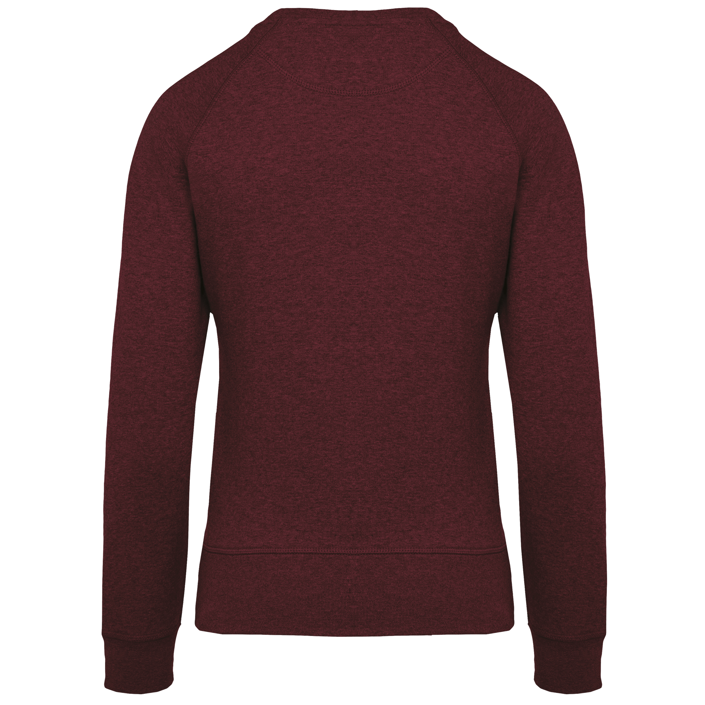 Sudadera algodón orgánico con cuello redondo y mangas raglan de mujer