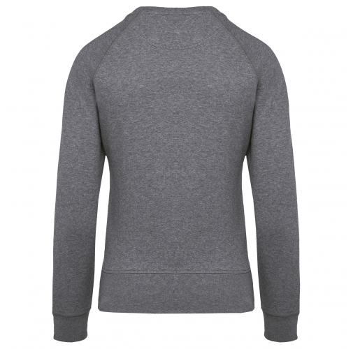grey heather Sudadera algodón orgánico con cuello redondo y mangas raglan