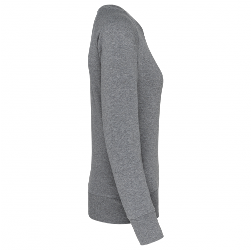 grey heather Sudadera algodón orgánico con cuello redondo y mangas raglan